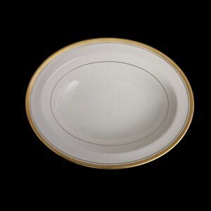 Vintage Theodore Haviland New York Oxford Oval Serving Bowl Gold Trim USA